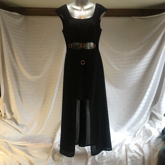 Joseph Ribkoff Women's Black Designer Dress High Low Size 6 Formal Vintage Grad - Picture 14 of 15